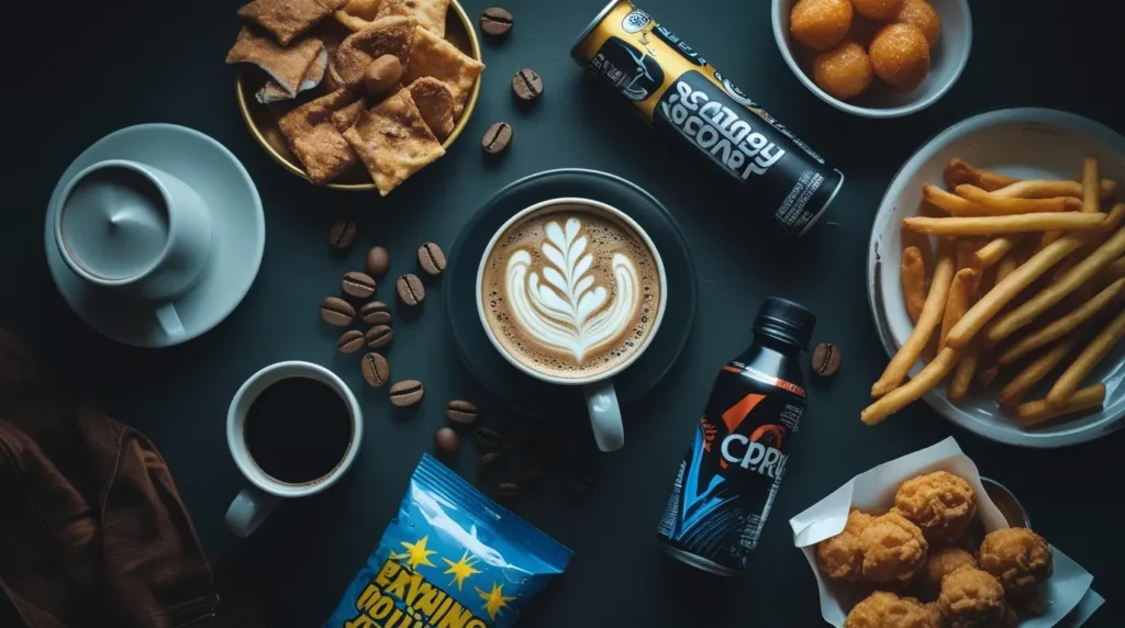 Café açúcar refrigerante e ultraprocessados à noite — alimentos que prejudicam o sono e devem ser evitados