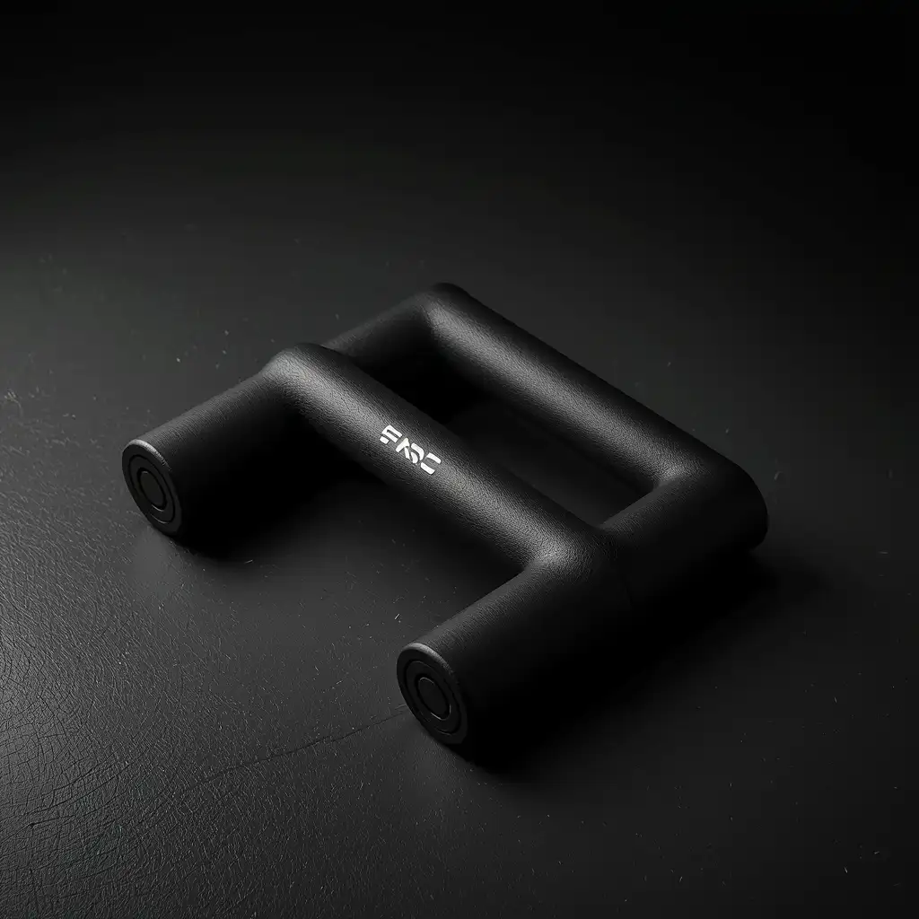 Par de suportes ergonómicos para flexão sobre superfície escura — push up handles para exercícios em casa