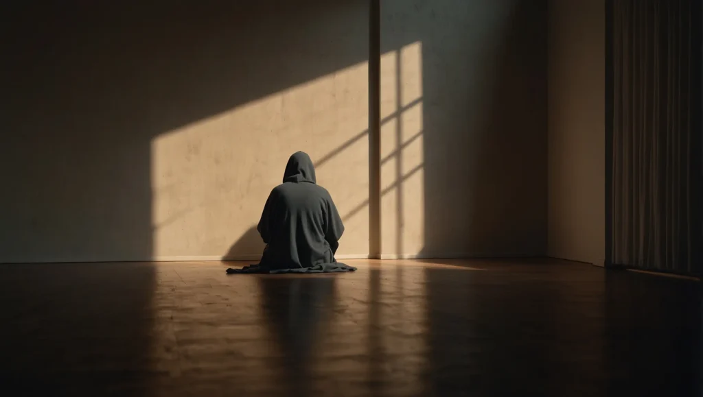 Pessoa a chorar no momento de pausa e descanso — choro como descarga emocional acumulada