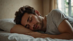Pessoa acordando com dor de cabeça depois de dormir muito — dormir muito dá dor de cabeça causas e como evitar