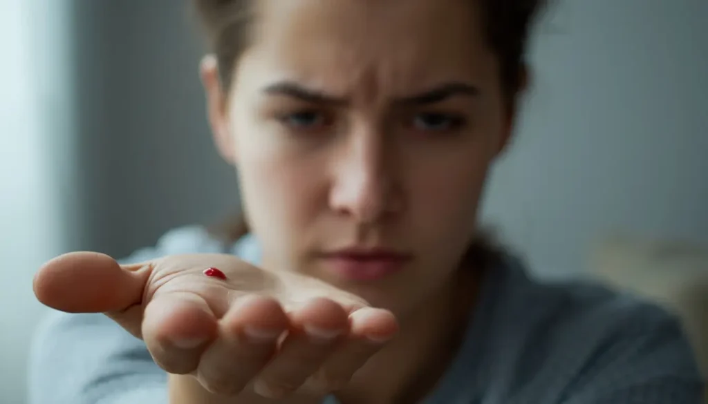 Pessoa com visão desfocada e ferida no dedo — visão turva e cicatrização lenta sintomas da diabetes